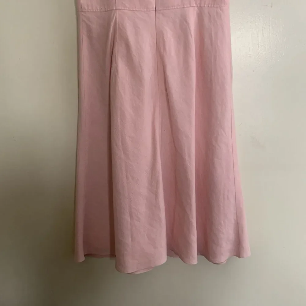 Ann Taylor Loft Dress Size 0 Lined Pink Sleeveless Invisible Zipper - Picture 6 of 15